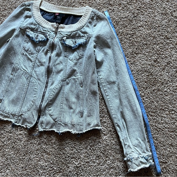 Diesel Acid Wash Denim Jacket w/ frayed hems size L - Picture 5 of 9